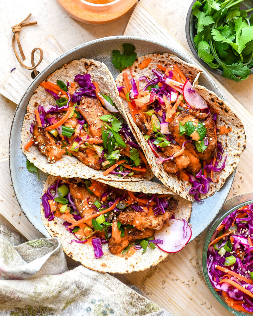 Korean Chicken Tacos | Nourish Deliciously