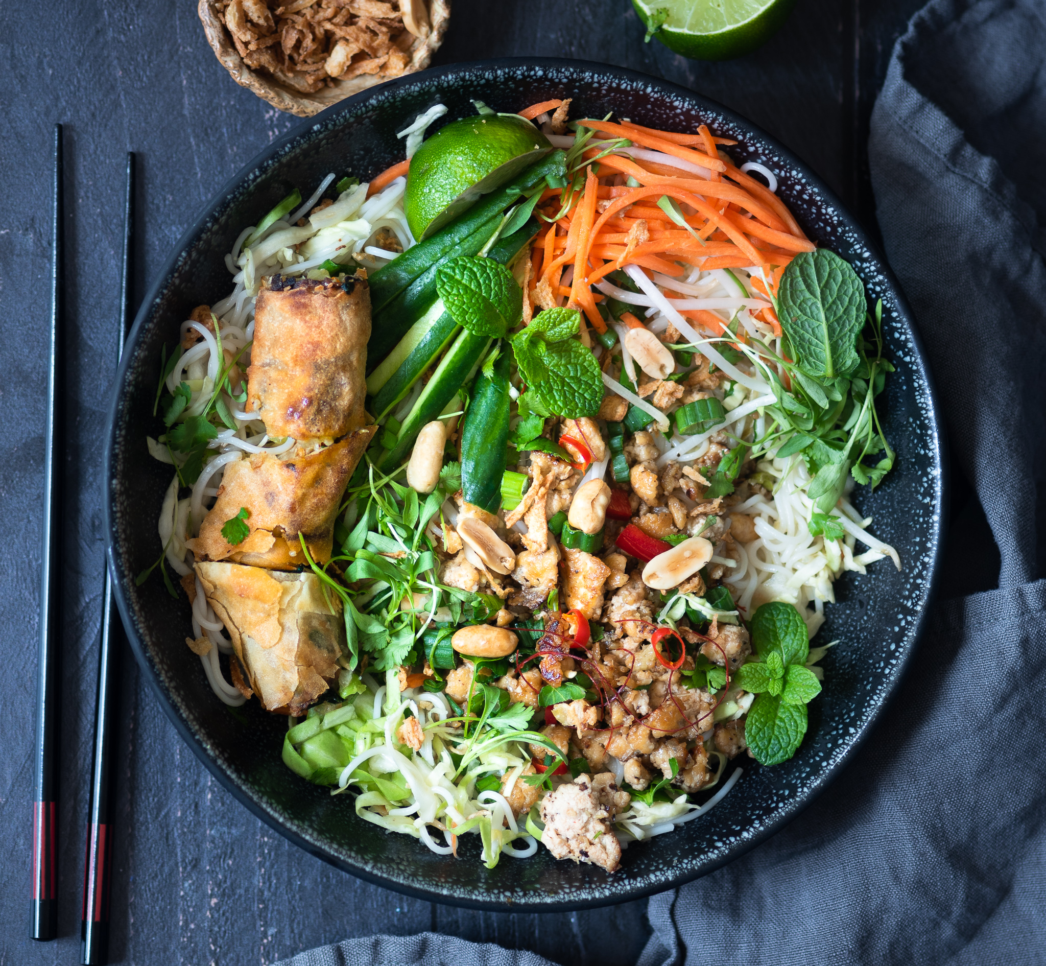 Vietnamese Lemongrass Tofu Bowl | Nourish Deliciously